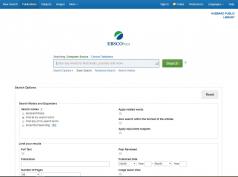 ebsco database front page